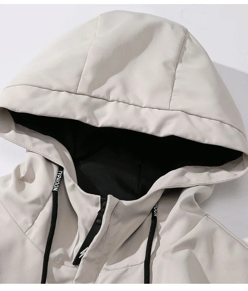 NewMen Long Sleeve Hip Hop Streetwear Coats Spring Men's Bomber Jackets Fashion Korean with Hood Golf Windbreaker Aviator Jacket