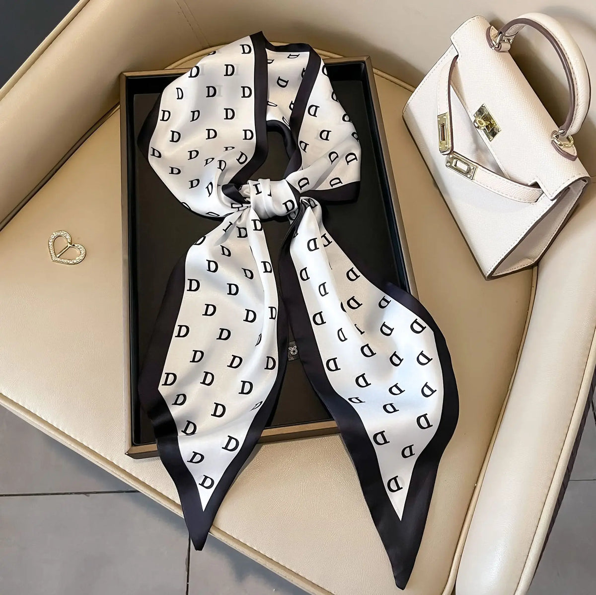 Luxury Long Neckerchief Skinny Hair Bands Women Silk Scarfs Fashion Headbands Bag Scarves Print Hairband Neck Scarf For Ladies