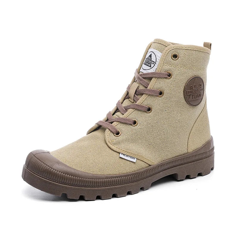 Canvas Shoes Men Boots Leisure High Top Ankle Boots Male Flat Footwear Military Boots Couple Shoes Casual Spring Autumn Boots
