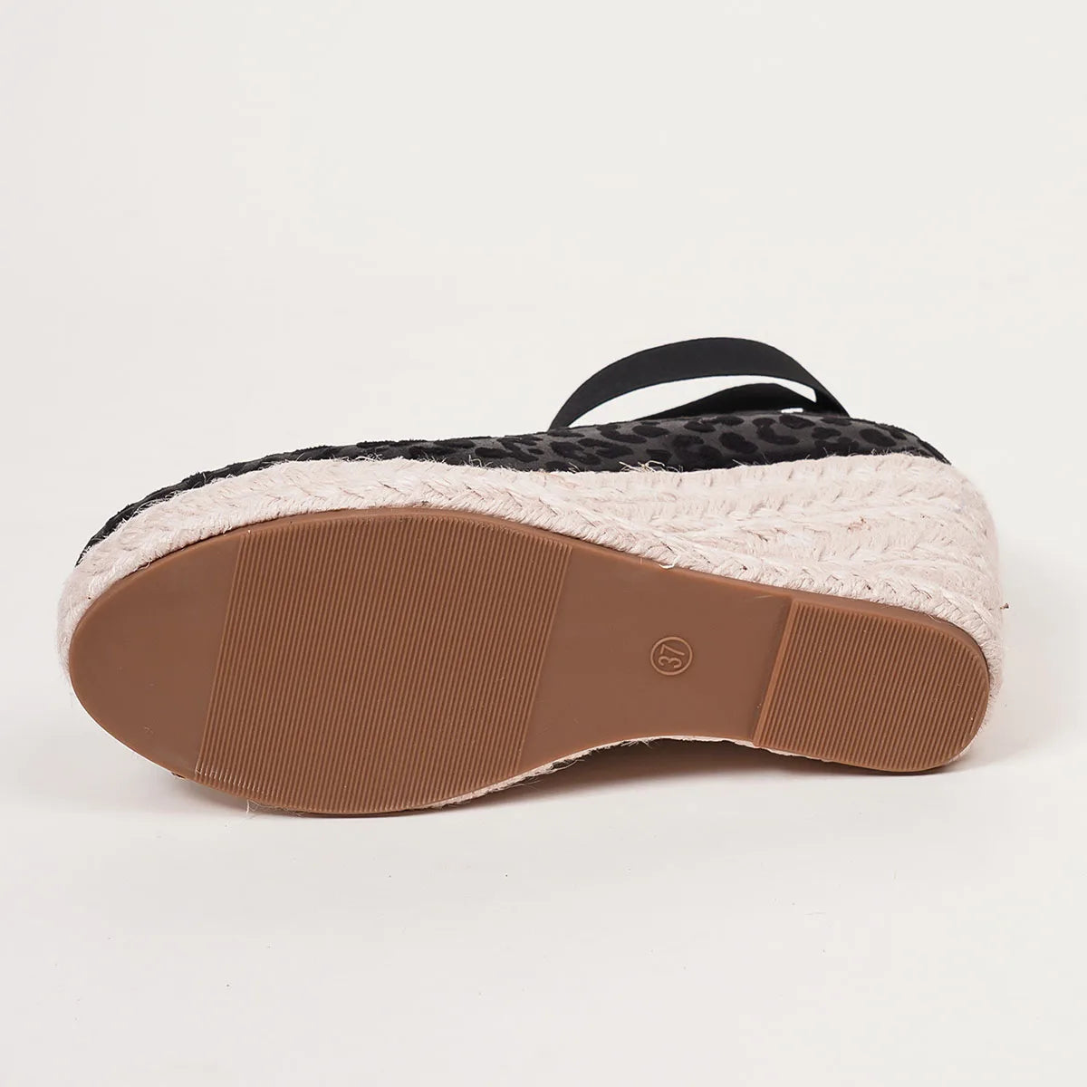 Women's Suede Espadrille Wedge Sandals Closed Toe Elastic Ankle Strap Platform Heels Casual Summer Wedge Shoes Beach Sandals