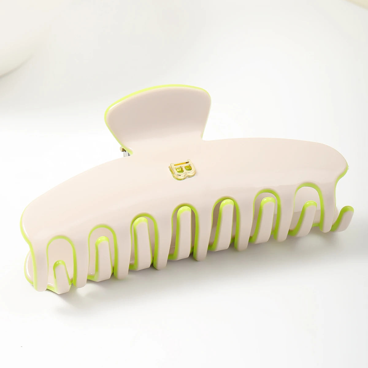 1PC French retro acetate grab clip double-sided English letters, gentle wind plate, back of the head, shark clip hair ornament
