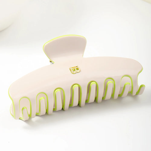 1PC French retro acetate grab clip double-sided English letters, gentle wind plate, back of the head, shark clip hair ornament