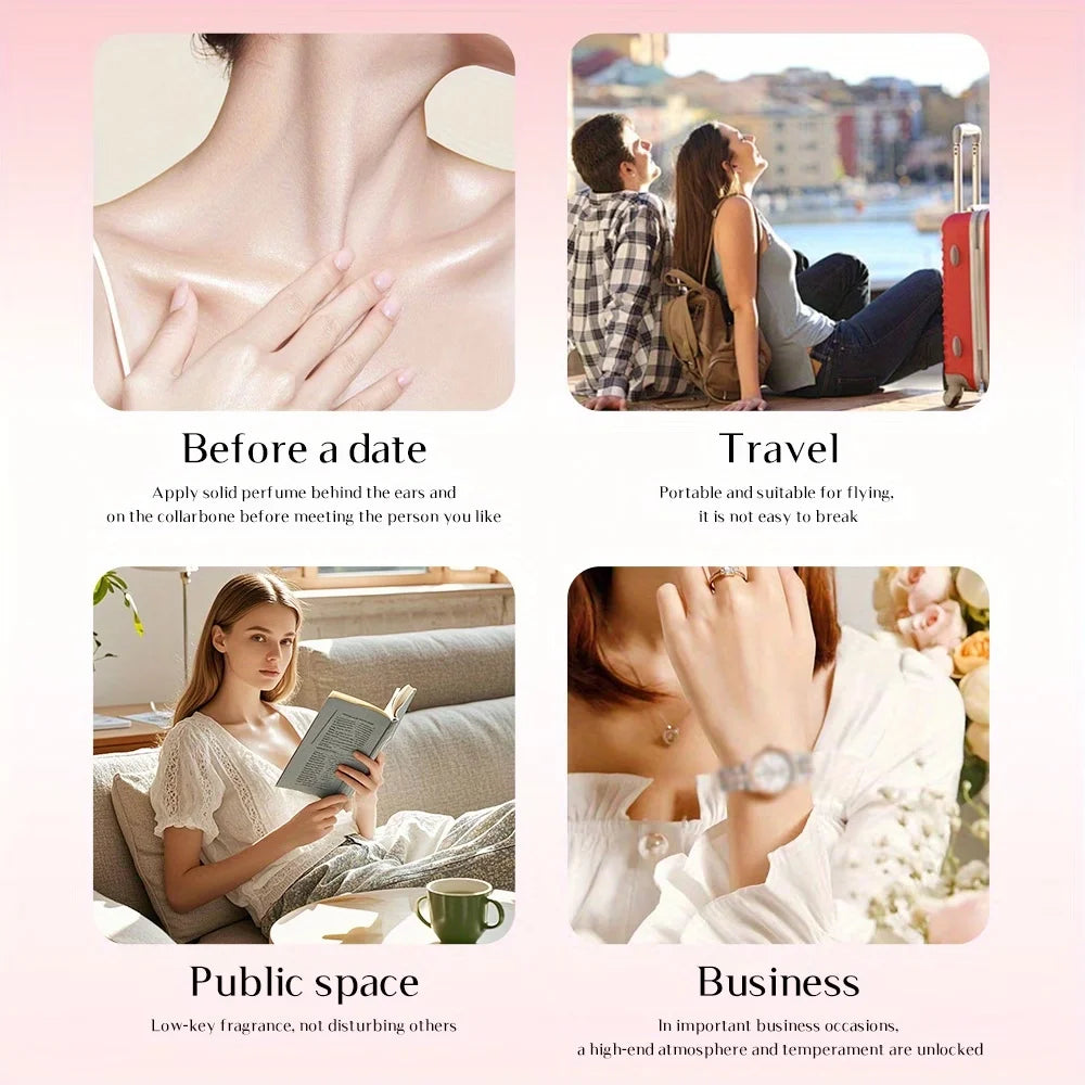 3Pcs/Box Solid Woman Body Pheromone Perfume Solid Balm Long Lasting Fragranc Light Fragranc Portable Solid Perfume Balm