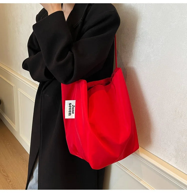 Soft Nylon Solid Color Product Designer Handbag Large Capacity Commuter Simple Tote Bag Hot Sale Versatile Fashion Shoulder Bag