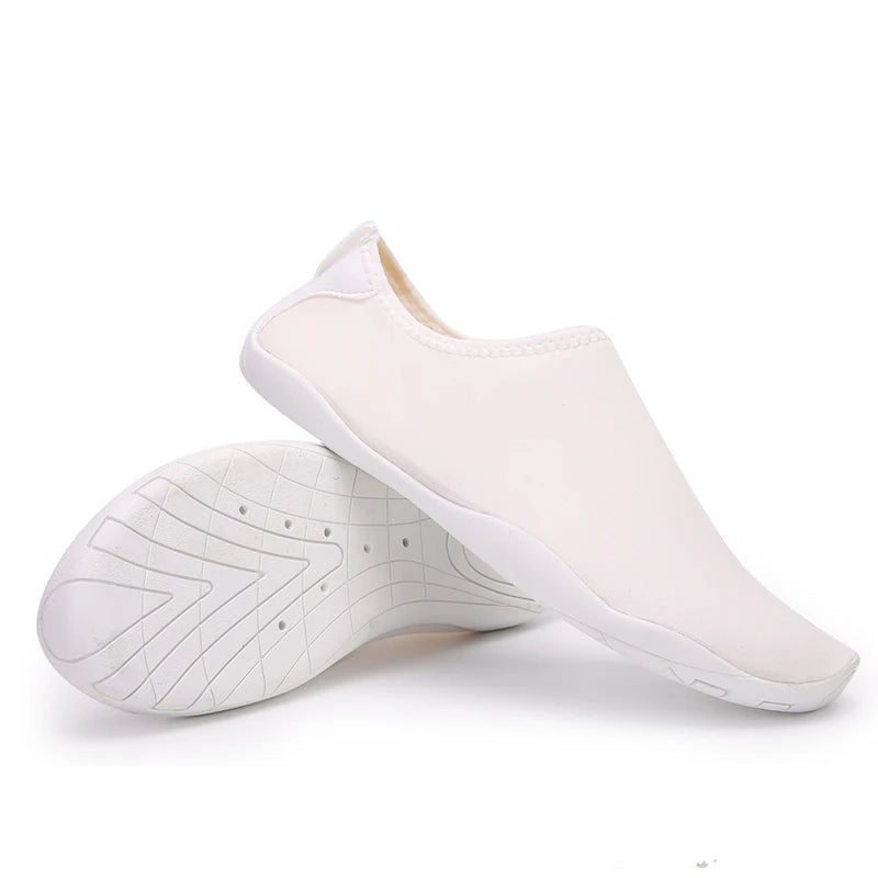 Women's Solid Color Canvas Sneakers - Casual Beach Shoes
