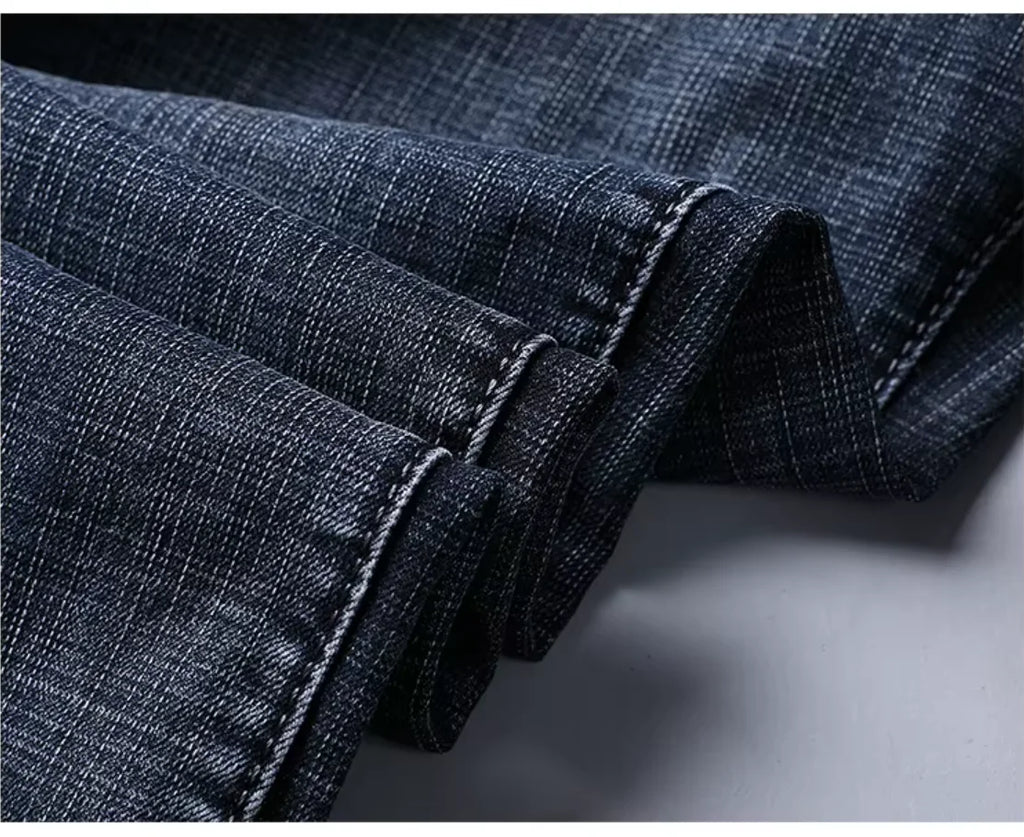 2026 New Style Business Men's Jeans Casual Straight Stretch Fashion Classic Blue Black Work Pant Denim Trousers Male Clothing