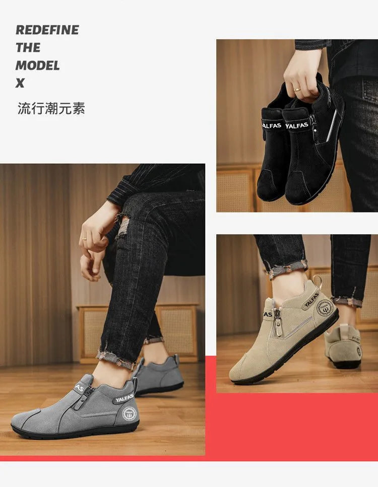 2026 New Autumn Winter Men Casual Shoes Lightweight Slip On Sneakers Flat Work Shoes Loafers