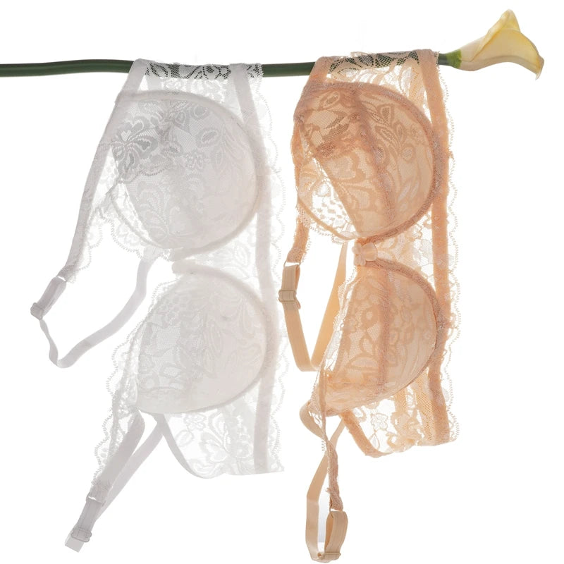 2/3 PCS Lace Push Up Bras 32-40 B/C Cup Women's Bras Plus Size Embroidery Breathable Underwear Female Sexy Thin Bralette