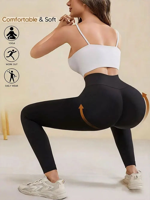 Black Sexy High Waisted Legging Peach Butt Soft Body Naked Feel Moisture WickingYoga Pants Women's Plus Size Fitness Sportswear