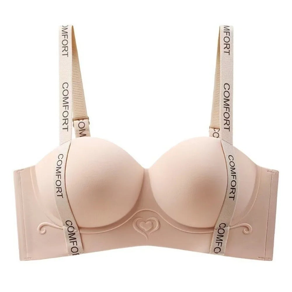 Small Chest Display Letter Shoulder Strap Bra Large Gathering Adjustable Straps Seamless Underwear Medium Thick No Steel Ring
