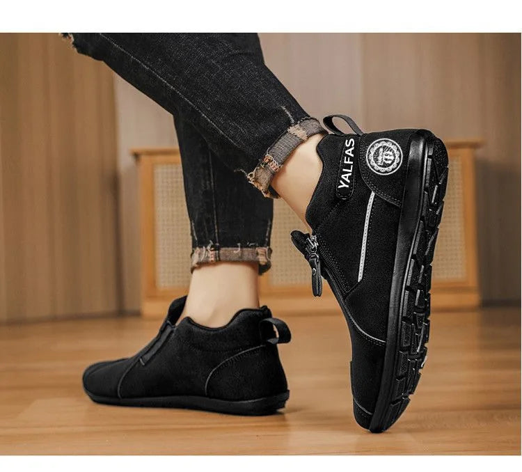 2026 New Autumn Winter Men Casual Shoes Lightweight Slip On Sneakers Flat Work Shoes Loafers