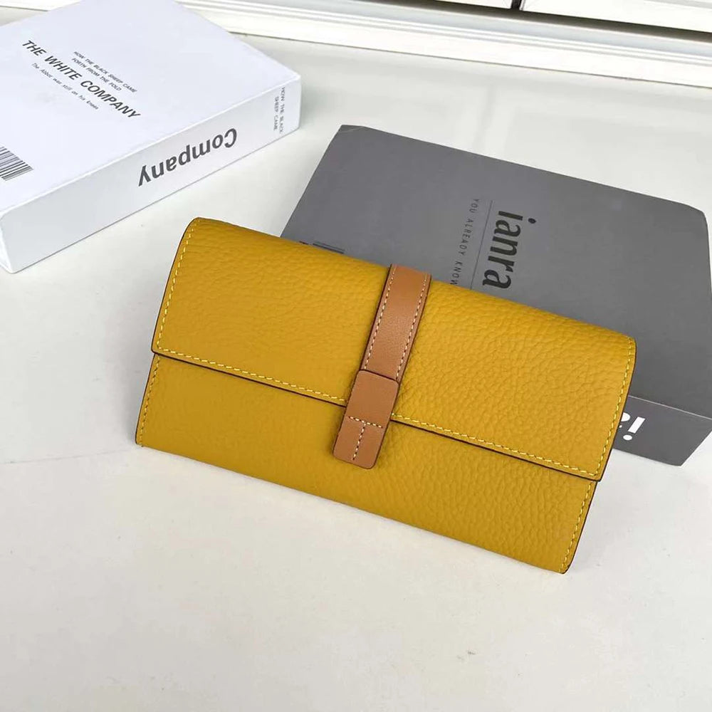 Luxury Genuine Leather Women Long Wallet Custom Name Female Card Holder Clutch Bag Fashion New Personalize Initials Purse Wallet