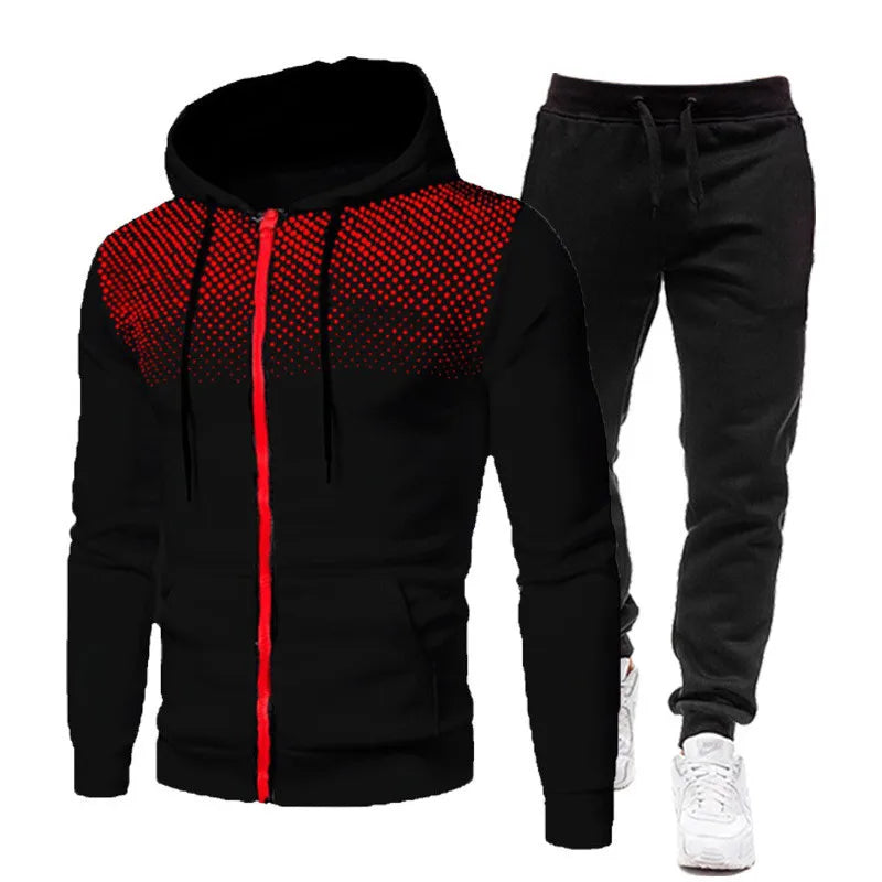 2025 Popular two-piece men's sportswear jogging suit sportswear hooded sweatshirt zipper sweatshirt autumn and winter clothing