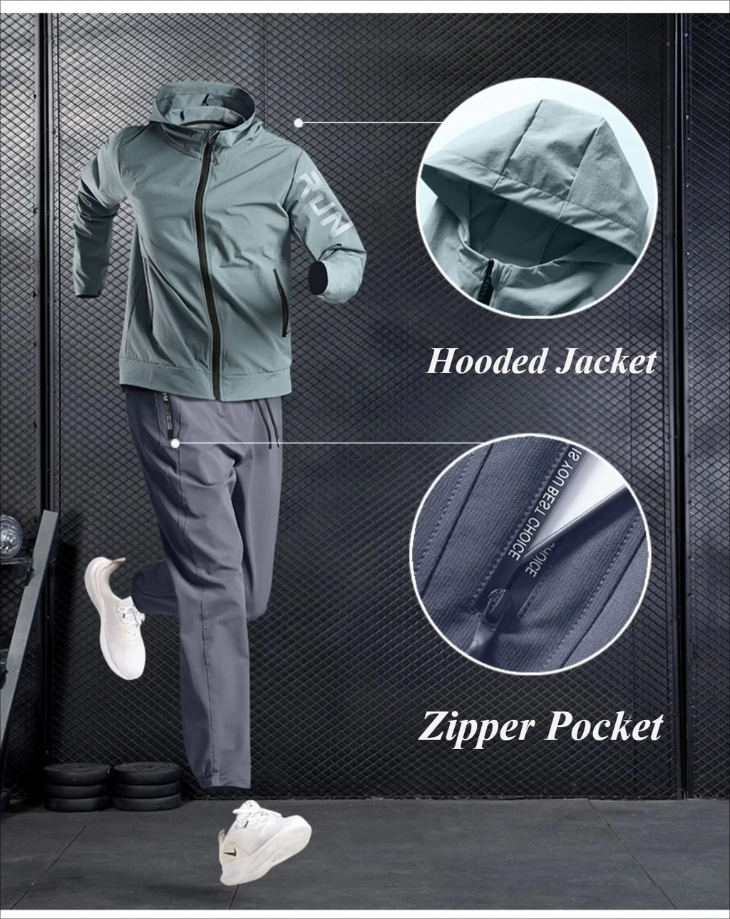 Quick Dry Fitness Suits Quick-Dry Loose Fit Outdoor Training Jacket Morning Runs Spring Men's Sportswear Workout Clothing