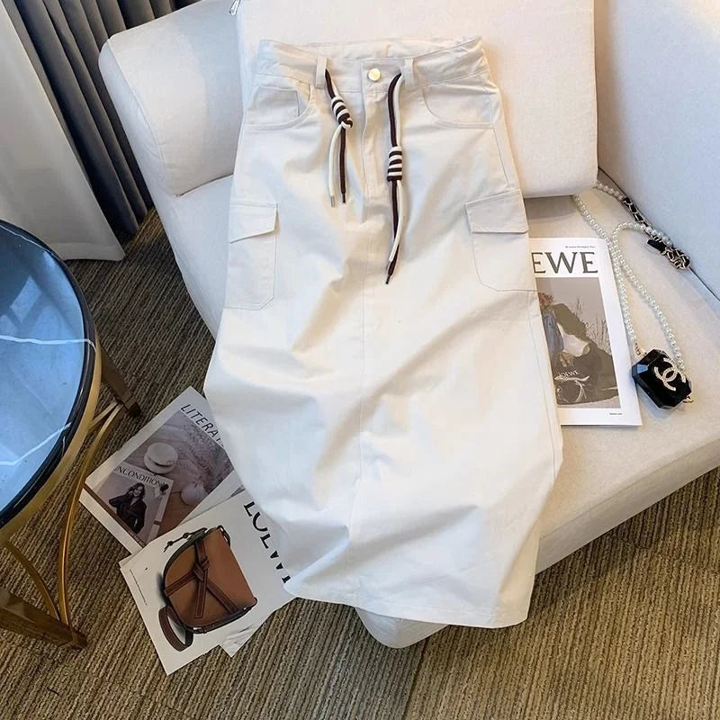 Skirt Women Women's Skirt Woman Clothing Workwear Skirt Women's Autumn Large Size High Waist Slim Pocket Joker Split Long Skirt