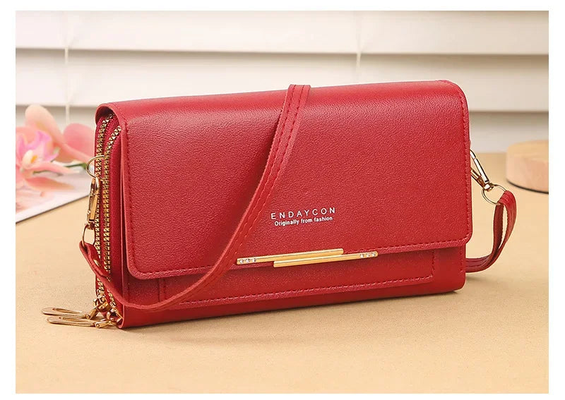 Women’s Mid-Size Wallet Bag – Convertible Shoulder Clutch with Coin Pocket, Multifunctional Design