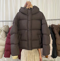 Down jacket women's 2025 winter new short hooded new national standard white duck down bread jacket, puff light luxury jacket