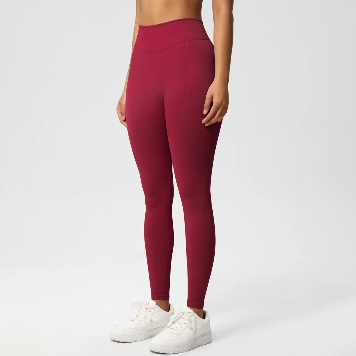 Women's Solid High Waist Sports Leggings, HighStretch Seamless Yoga Leggings, LadiesSportswear for Indoor Outdoor Wear