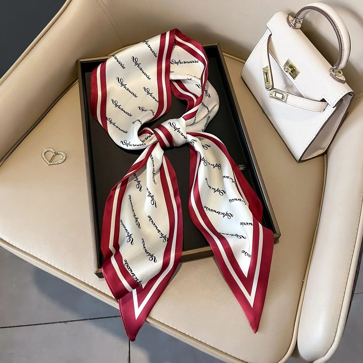 Luxury Long Neckerchief Skinny Hair Bands Women Silk Scarfs Fashion Headbands Bag Scarves Print Hairband Neck Scarf For Ladies