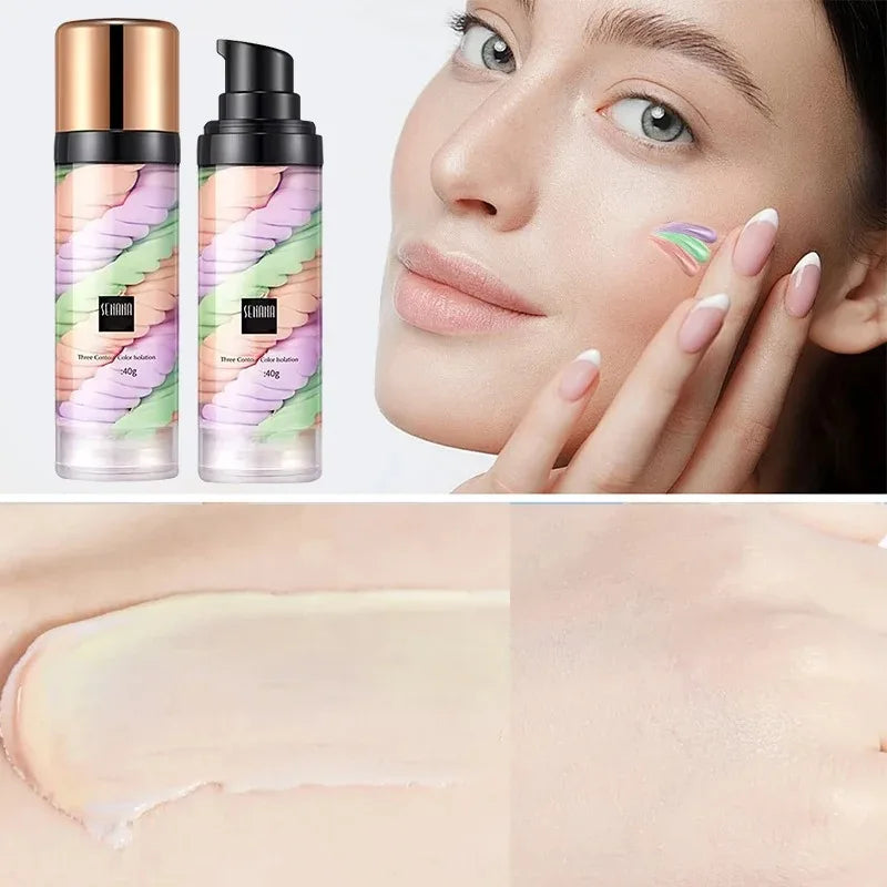 40G/Bottle Three-Color Isolation Cream, Facial Isolation Concealer Cream, Base Makeup Lotion, Breathable Brightening Cream, Bb Cream, Lightweight