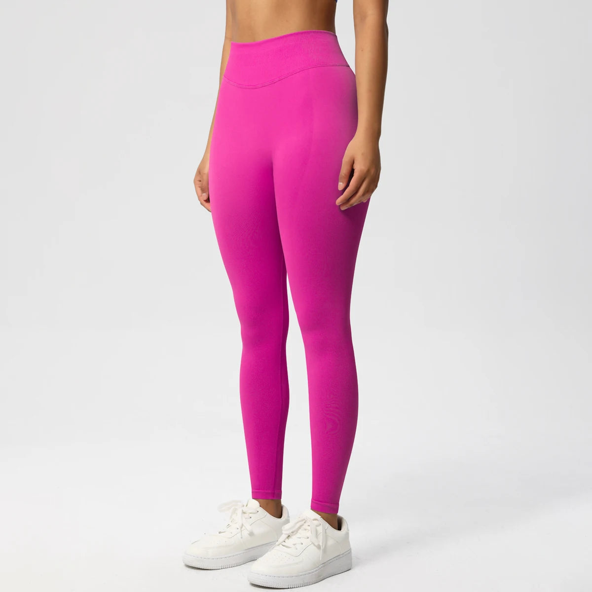 Women's Solid High Waist Sports Leggings, HighStretch Seamless Yoga Leggings, LadiesSportswear for Indoor Outdoor Wear