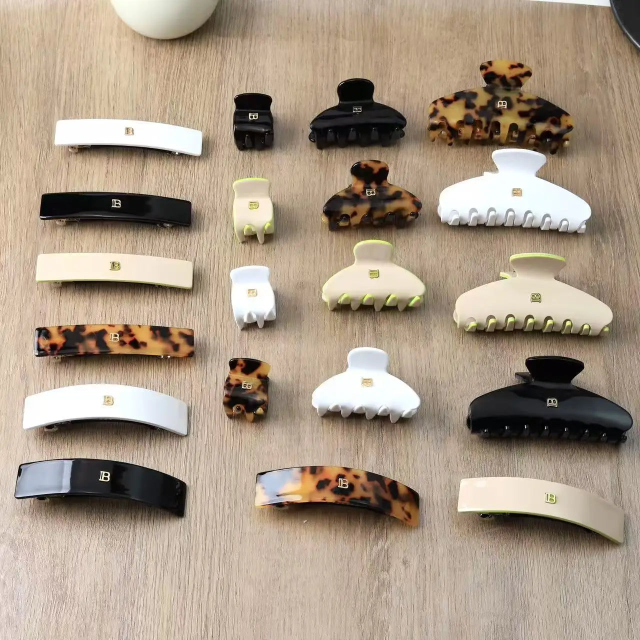 Korean Version of Letter B Hairpin Acetic Acid Arc Grab Clip Girl High Ponytail Premium Hair Accessories Crab Hair Claws