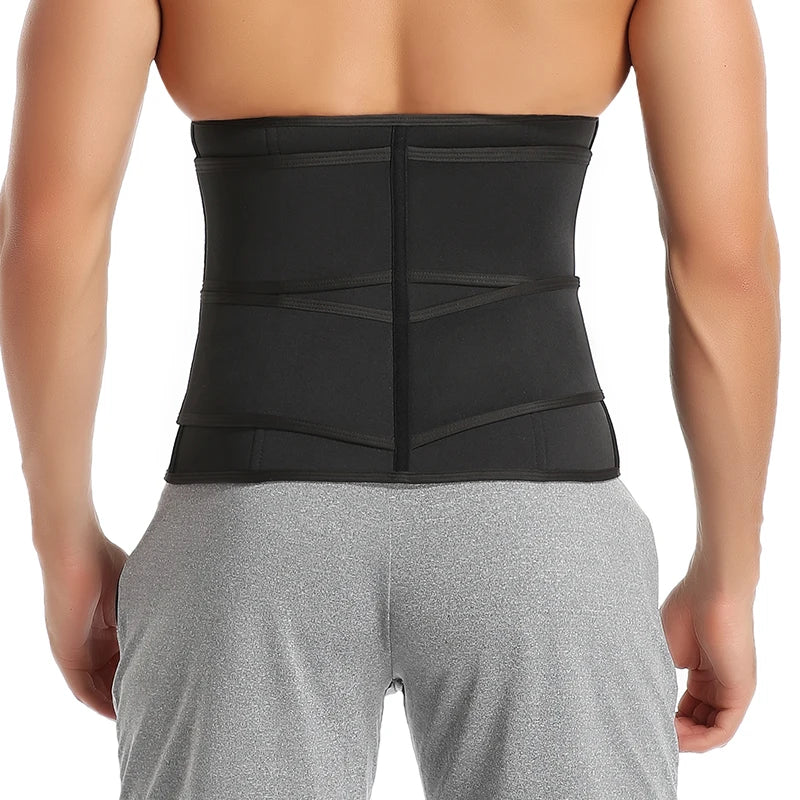 Men Waist Trainer Corsets Fitness Trimmer Belt Slimming Body Shaper for Weight Loss Sauna Sweat Girdle Workout Fat Burner Fajas