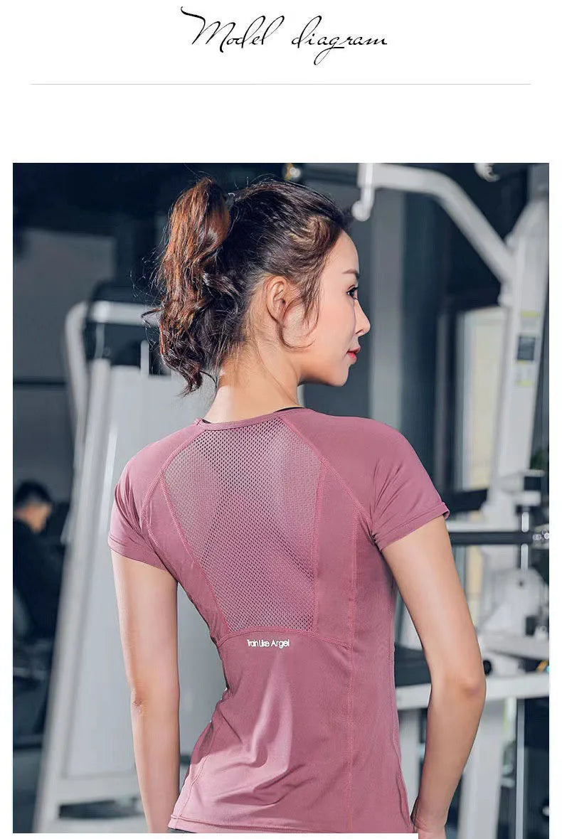 Ladies Sportswear Yoga Wear Women's Sports T-Shirt  Top Fitness Clothes Running