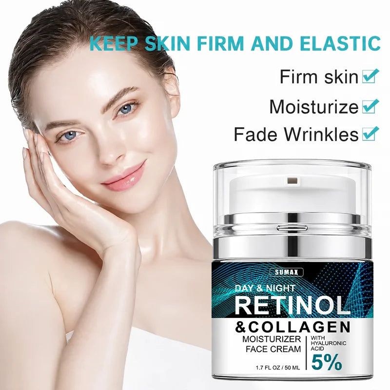 50ML Retinol Face Cream Moisturizing Firming Brightening Skincare Collagen Hyaluronic Acid Creams Facial Skin Care Products