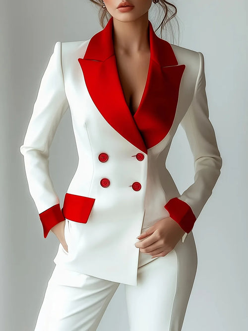 2025 New Fashionable Petal Sleeve Long Sleeve Button Single Piece Suit Collar Splicing Pocket Small Suit Small Suit