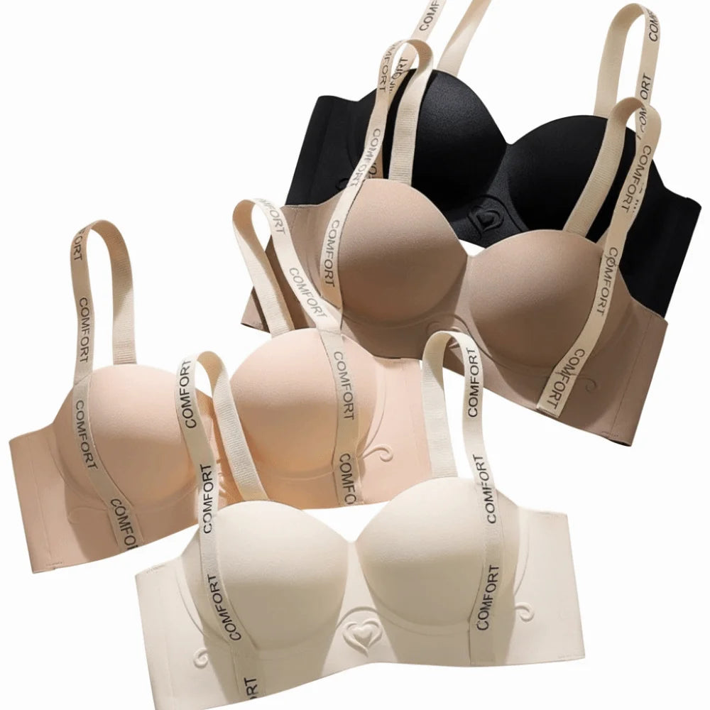 Small Chest Display Letter Shoulder Strap Bra Large Gathering Adjustable Straps Seamless Underwear Medium Thick No Steel Ring