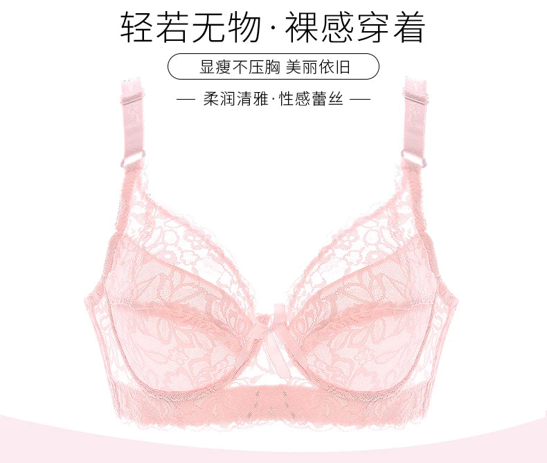 40 90 46 Underwear Plus Large Size Underwire Top Bh bralette Lace Sexy Women's Bra Intimates Deep V Brassiere B C D Cup Lace Bra