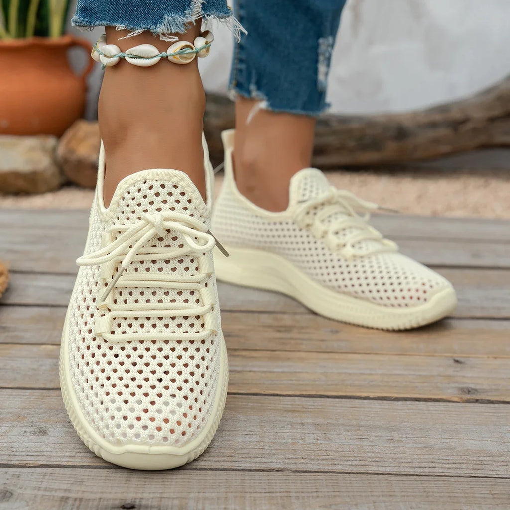 Women's Breathable Mesh Sneakers,  Slip-On Casual Shoes for Summer, Soft-Soled Non-Slip Daily Walking and Commuting Shoes