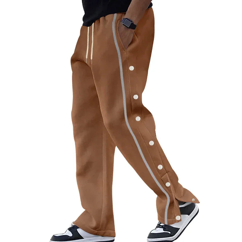 Spring and Autumn New Jacquard Long Pants Single breasted Patchwork Loose Large Casual Pants Versatile Sanitary Pants