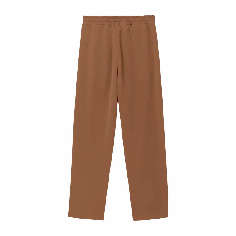 Spring and Autumn New Jacquard Long Pants Single breasted Patchwork Loose Large Casual Pants Versatile Sanitary Pants
