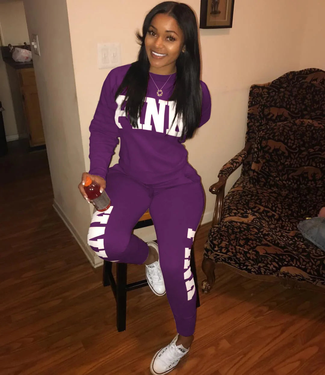 Women's Slim-Fitting Two-Piece Sportswear Set Sexy Letter Print Quick Dry Comfortable Fitness Clothing with Size Chart