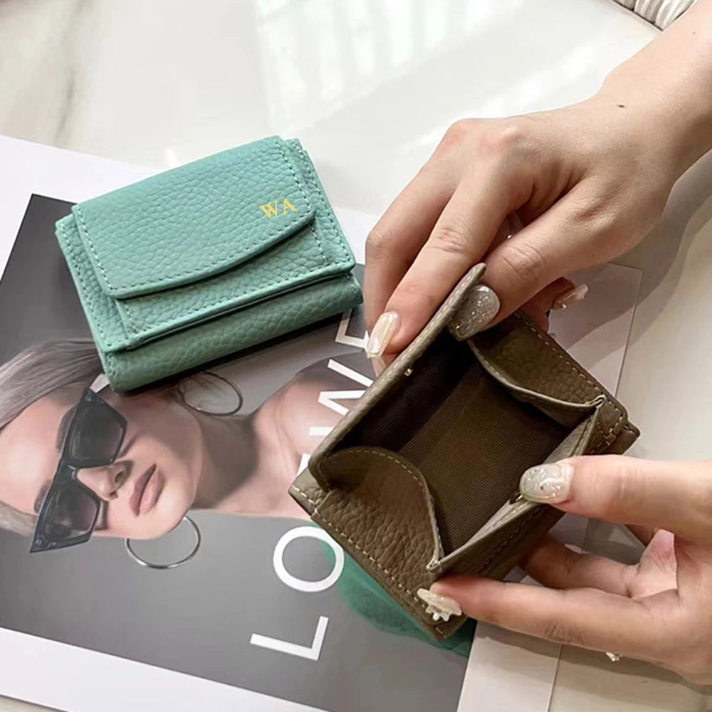 Luxury Genuine Leather Women Long Wallet Custom Name Female Card Holder Clutch Bag Fashion New Personalize Initials Purse Wallet