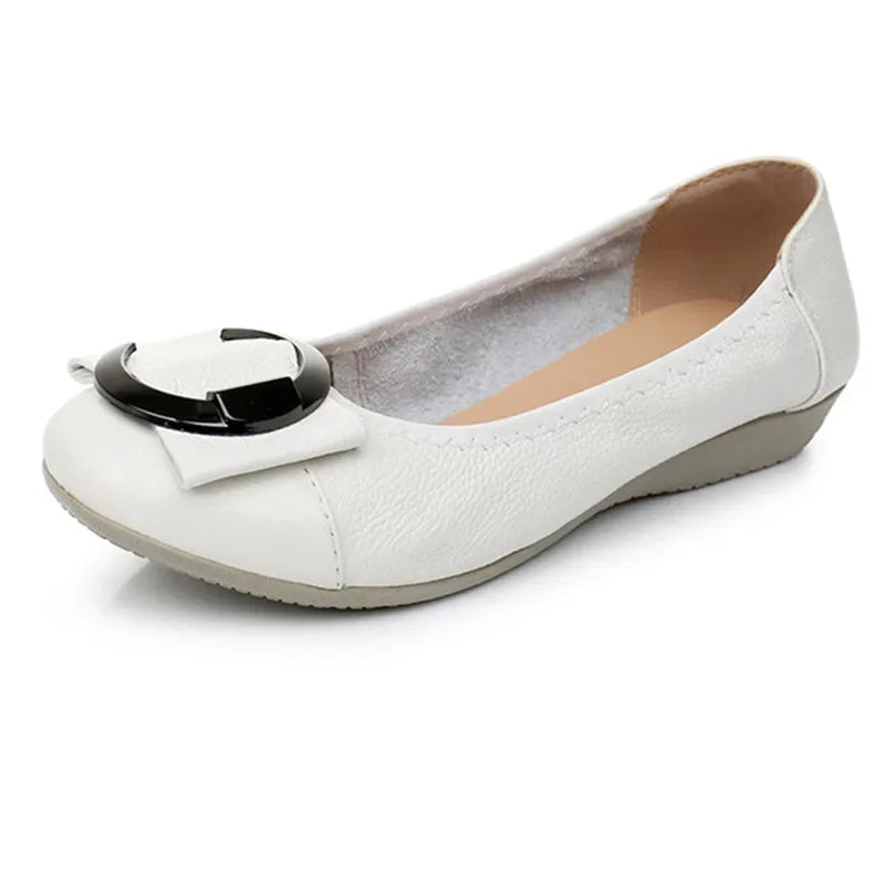 TIMETANGWomen flat shoes 2020 new women Ballet casual genuine leather shallow lace-up round toe Loafers women Loafers