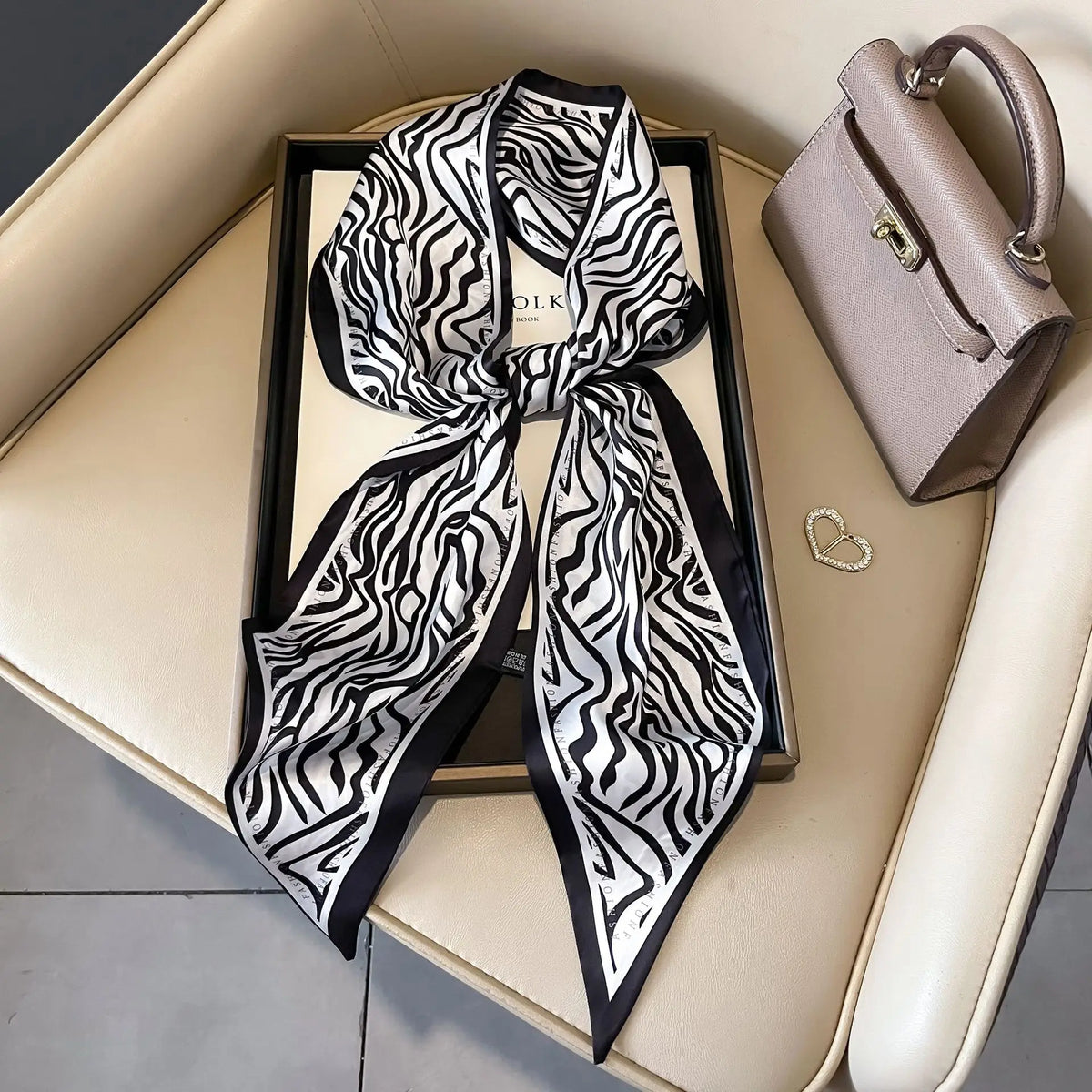 Luxury Long Neckerchief Skinny Hair Bands Women Silk Scarfs Fashion Headbands Bag Scarves Print Hairband Neck Scarf For Ladies