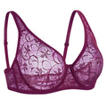 Bras For Womens Plus Size Lace Bra Underwire Female Underwear Embroidery Mesh See Through Sexy Lingerie Brassiere BH Tops