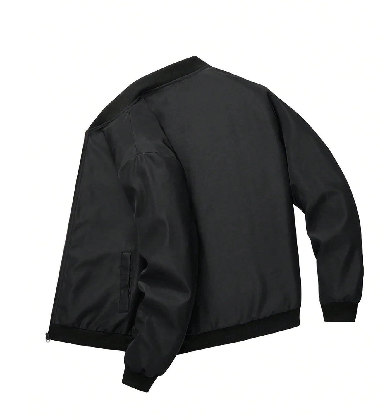 Men's Plain Light Jacket, Outdoor Sports and Leisure Stand-Up Collar Top, Baseball Jacket with Zipper and Elastic Hem, Windproof, Wear-Resistant, Comfortable and High-Quality Fabric, Suitable for Home Leisure, Work Clothing t