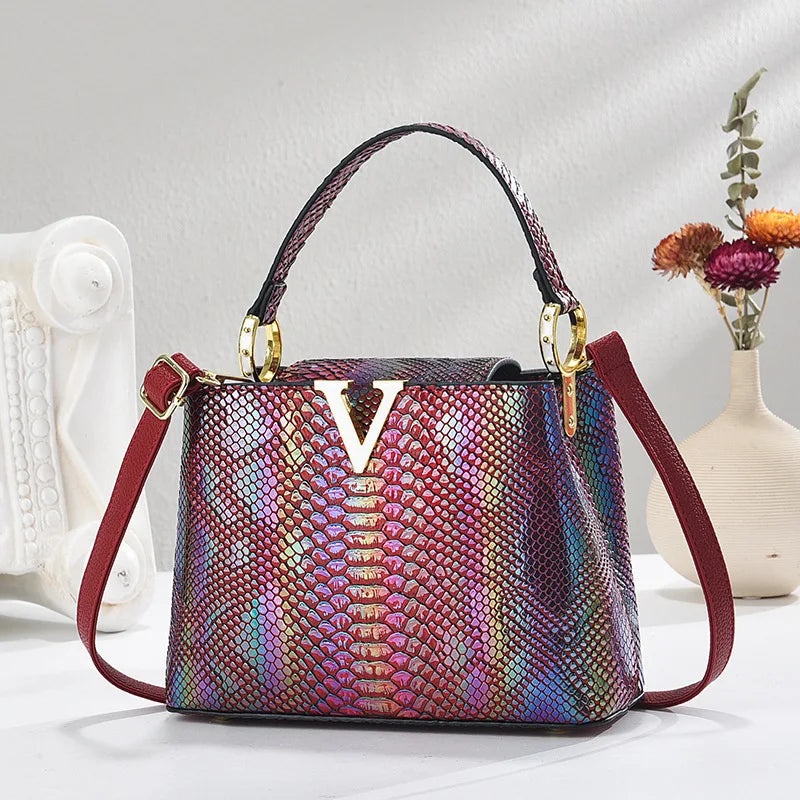 Gradient Color Women's Shoulder Bag PU Leather Crossbody Bag Handbag Female Casual Shopping Women's Fashion Small Square Bag