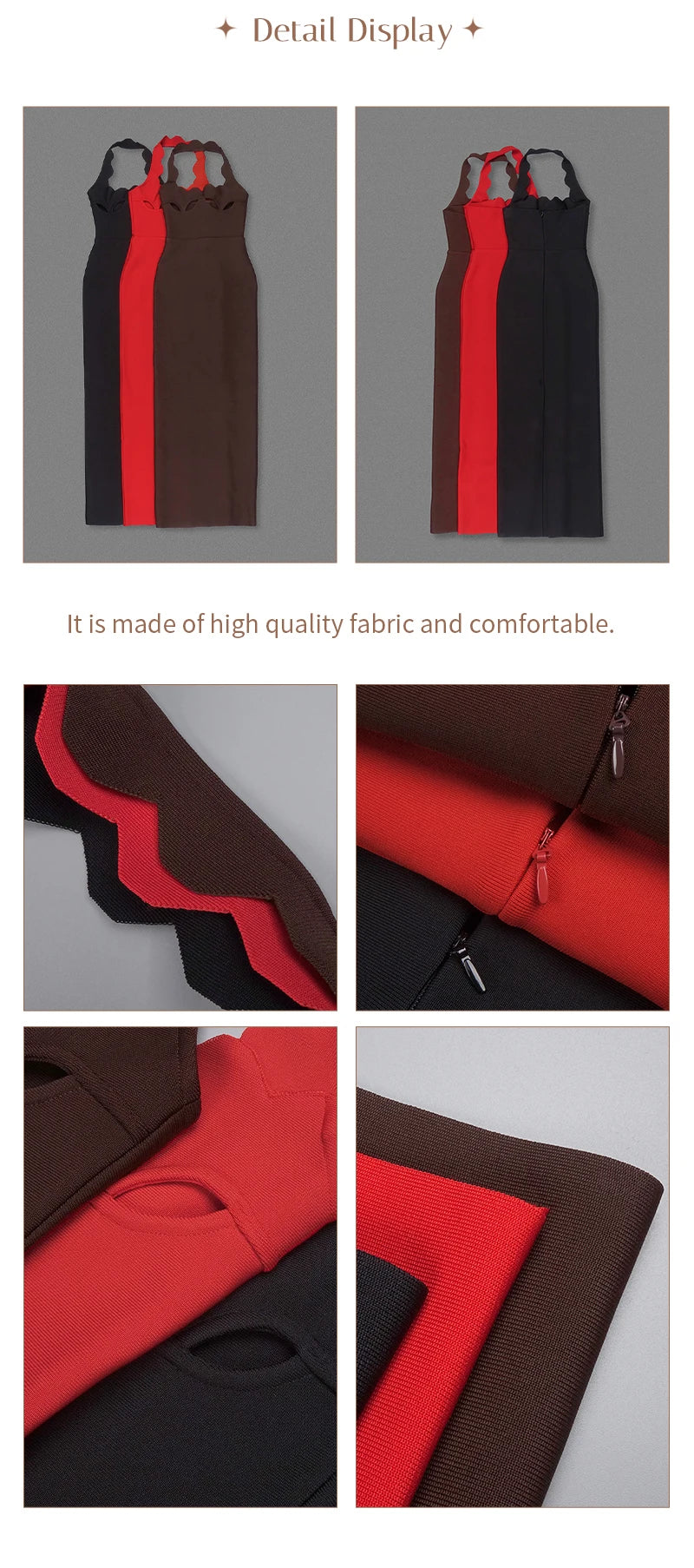 VC Black Halter Elegant Dress For Women 2025 New Summer Evening Party Celebrity Bodycon Long Dress Red Brown Prom Vestido