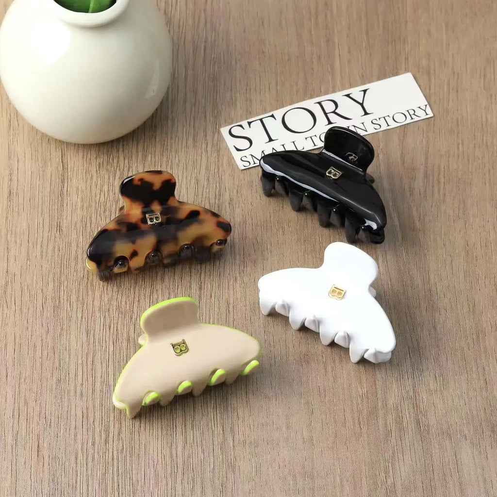Korean Version of Letter B Hairpin Acetic Acid Arc Grab Clip Girl High Ponytail Premium Hair Accessories Crab Hair Claws