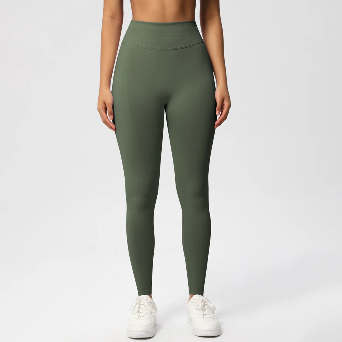 Women's Solid High Waist Sports Leggings, HighStretch Seamless Yoga Leggings, LadiesSportswear for Indoor Outdoor Wear