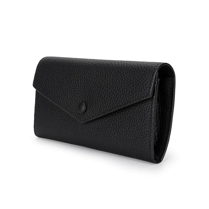 Ladies Genuine Leather Long Wallet Women's Large Capacity Clutch Wallet Envelope Multifunctional Mobile Phone Wallet Purse