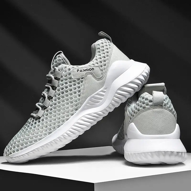 New White Mesh Sneakers Man Casual Shoes Breathable Summer Sneakers Men Shoes Outdoor Walking Sneakers Lightweight Tennis Shoes
