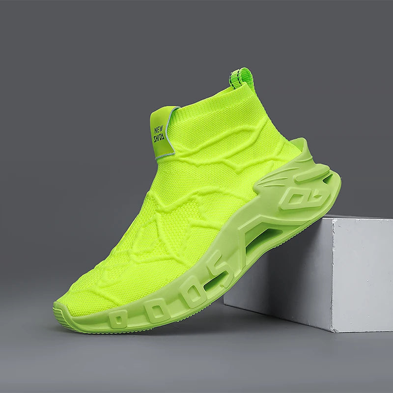 Mens Running Shoes 2025 New High Top Fashion Non Slip Sneakers Mesh Lightweight Flat Cofmortable Outdoor Tennis Shoes for Men