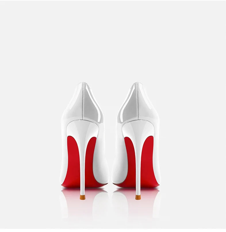Women Heels Naked Color Women's Elegant High Heel Luxury Black Shoes Woman 2026 Red Shiny Bottoms Pointed Toe Party Ladies Women