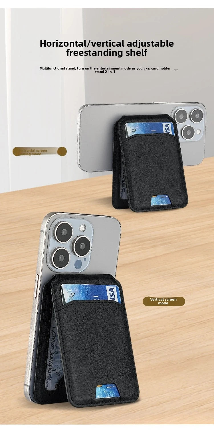 Luxury Strong Magnetic Leather Vertical Card Solt Credit ID Mobile Phone Back Pocket Wallet Case Phone Stand Shockproof Cover